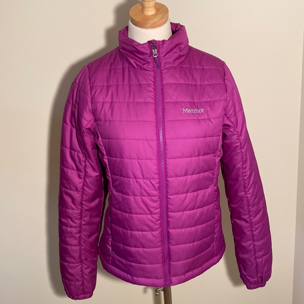 Marmot berry colored down jacket women’s size medium